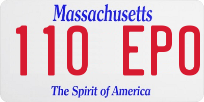 MA license plate 110EP0