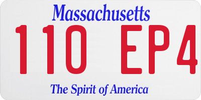 MA license plate 110EP4