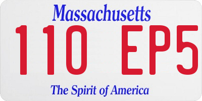 MA license plate 110EP5