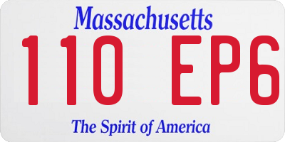 MA license plate 110EP6