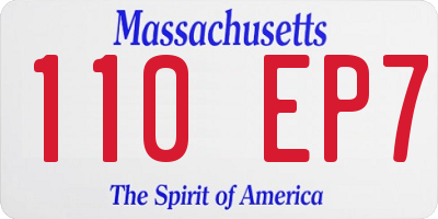 MA license plate 110EP7