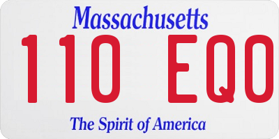 MA license plate 110EQ0