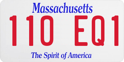 MA license plate 110EQ1