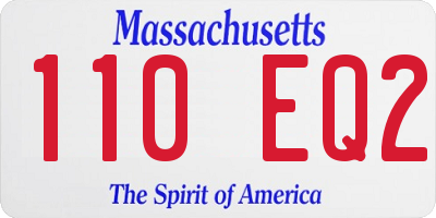 MA license plate 110EQ2