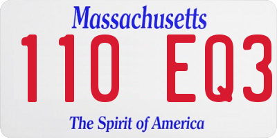 MA license plate 110EQ3
