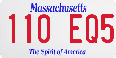 MA license plate 110EQ5