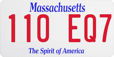 MA license plate 110EQ7