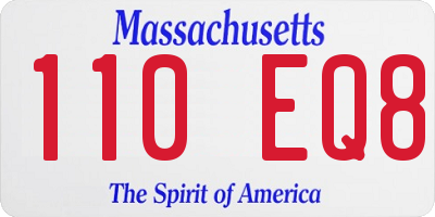 MA license plate 110EQ8