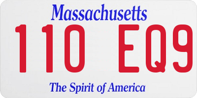 MA license plate 110EQ9