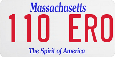 MA license plate 110ER0