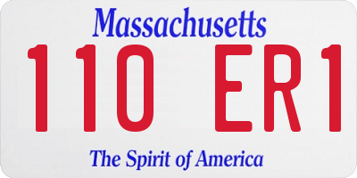 MA license plate 110ER1