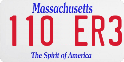 MA license plate 110ER3