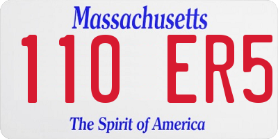 MA license plate 110ER5