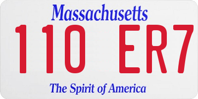 MA license plate 110ER7