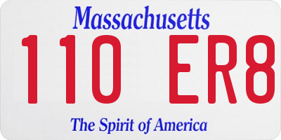MA license plate 110ER8