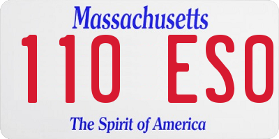 MA license plate 110ES0
