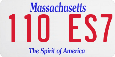 MA license plate 110ES7