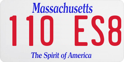MA license plate 110ES8