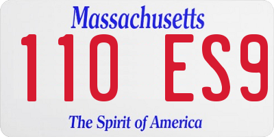 MA license plate 110ES9