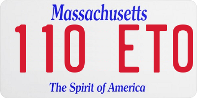 MA license plate 110ET0