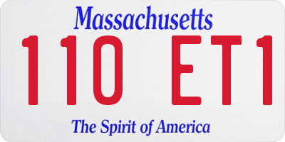 MA license plate 110ET1