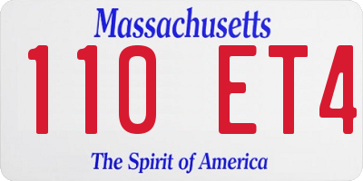 MA license plate 110ET4