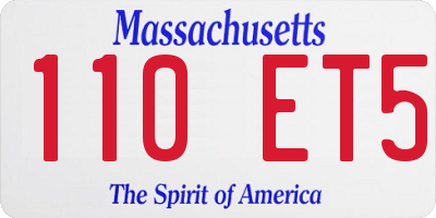 MA license plate 110ET5