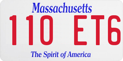 MA license plate 110ET6