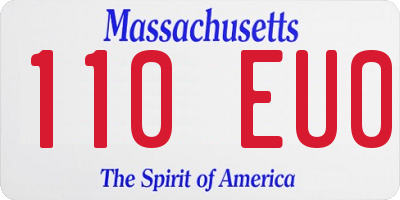 MA license plate 110EU0