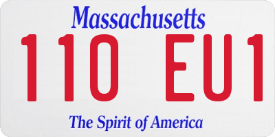 MA license plate 110EU1