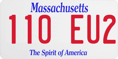 MA license plate 110EU2