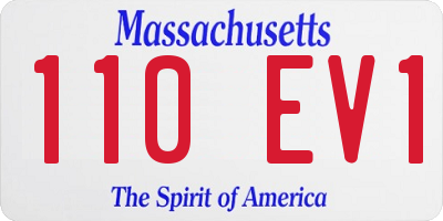 MA license plate 110EV1