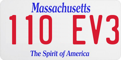 MA license plate 110EV3