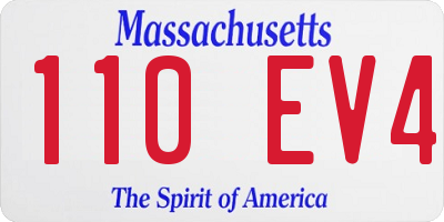 MA license plate 110EV4