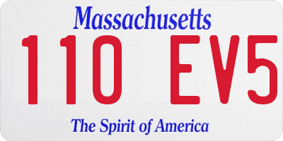 MA license plate 110EV5