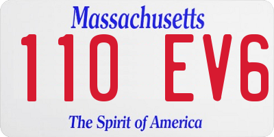 MA license plate 110EV6