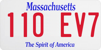 MA license plate 110EV7