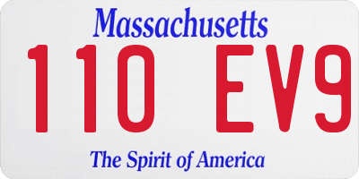 MA license plate 110EV9