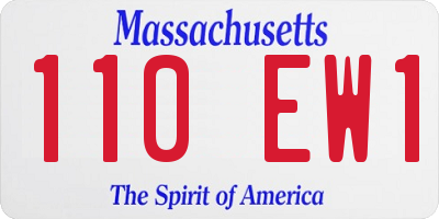 MA license plate 110EW1