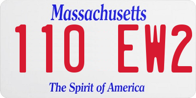 MA license plate 110EW2