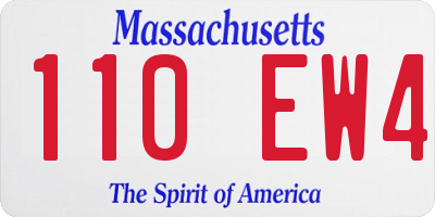 MA license plate 110EW4