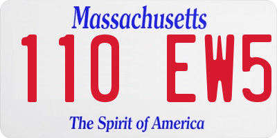 MA license plate 110EW5