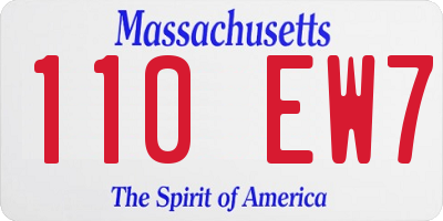 MA license plate 110EW7