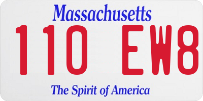 MA license plate 110EW8