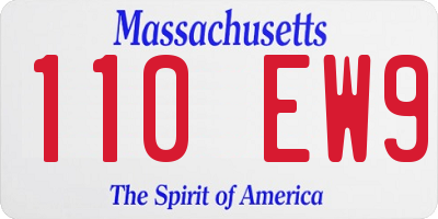 MA license plate 110EW9