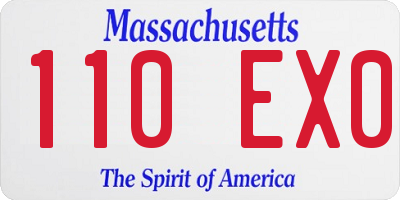 MA license plate 110EX0