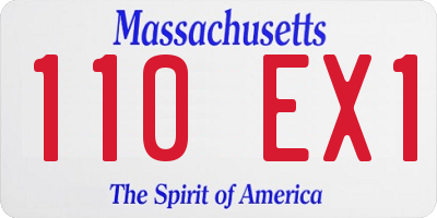 MA license plate 110EX1