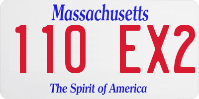 MA license plate 110EX2