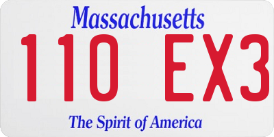 MA license plate 110EX3