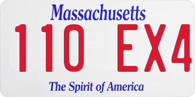 MA license plate 110EX4
